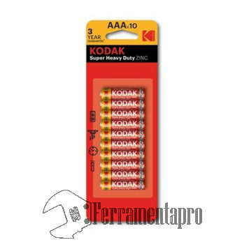 Blister Batterie Kodak Super Heavy Duty ZINC x 10