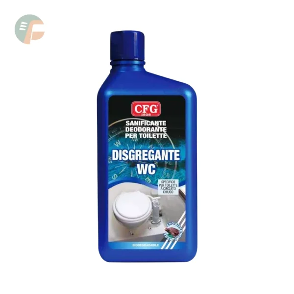 Detergente Disgregante WC Sanificante, Deodorante per toilette Camper Nautica flacone 1 litro