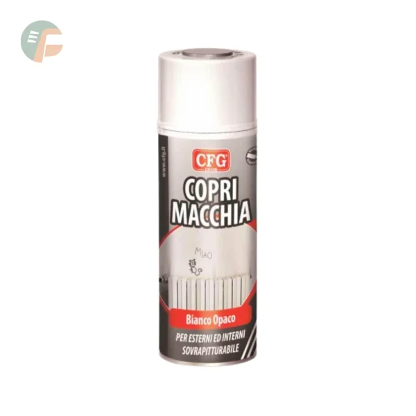Spray Smalto Acrilico Copri Macchia Bianco Opaco Per esterni e Interni