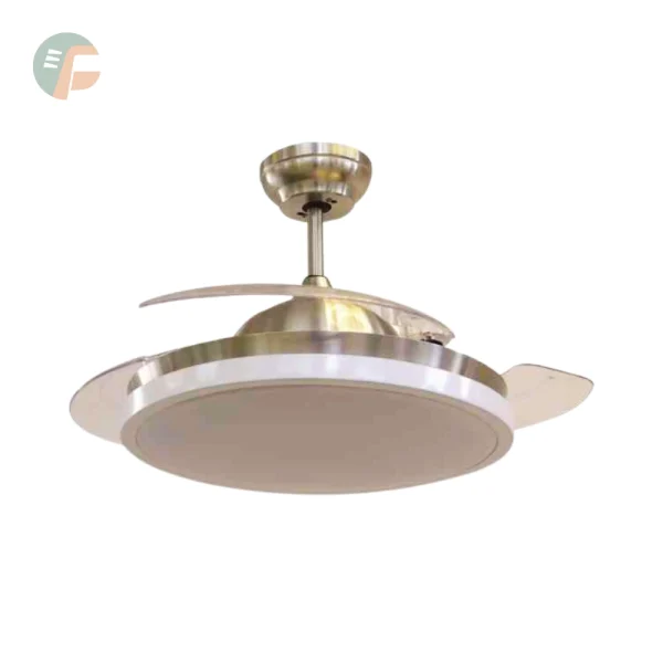 Ventilatore a soffitto a motore DC con pale a Scomparsa e Luce Led - Invisibile 105