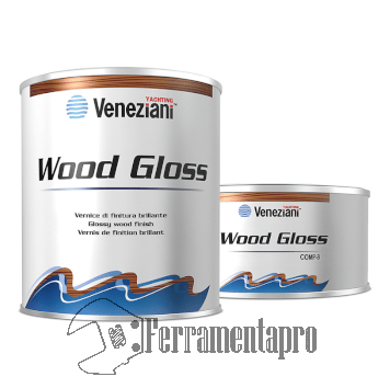 Kit Vernice di Finitura Brillante Bicomponente Wood Gloss - Veneziani