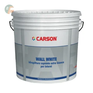 pittura coprente muri Wall White - Idropittura Coprente Extra Bianca per Interni (classe A+) - Carson