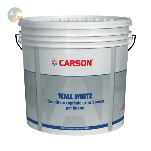 pittura coprente muri Wall White - Idropittura Coprente Extra Bianca per Interni (classe A+) - Carson